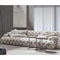 HOB Furniture Fully Chesterfield Extra Depth Sofa - 280 cm in Grey