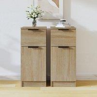 Berkfield Home Sideboards 2 pcs Sonoma Oak 30x30x70 cm Engineered Wood in Brown | Size: 30 x 30 x 70 cm