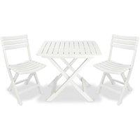 Berkfield Home 3 Piece Folding Bistro Set Plastic White