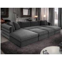HOB Furniture Dior Pannelled Cinema Sofa - 12ftx6ft in Dark Grey