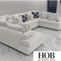 HOB Furniture Oyster Oxford U Shape Chaise Sofa - Sofa Only - 10 ftx6ftx6ft in Off-White