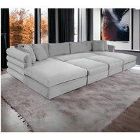 HOB Furniture Dior Pannelled Cinema Sofa - 16ftx6ft in Cream
