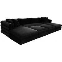 HOB Furniture Dior Pannelled Cinema Sofa - 16ftx6ft in Black