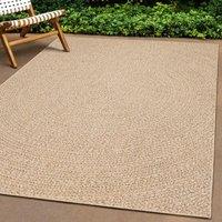 Berkfield Home Rug 140x200 cm Jute Look Indoor & Outdoor in Brown | Size: 100 cm diameter