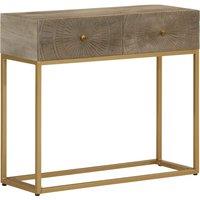 Console Table 90x30x76 cm Solid Wood Mango and Iron