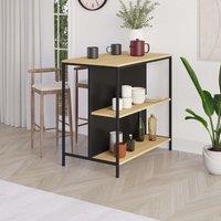 Decortie Detroit' Modern Bar Table with Metal Legs Open Shelf 100cm in Black | Size: 1 Pack