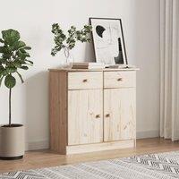 Berkfield Home Sideboard ALTA 77x35x73 cm Solid Wood Pine in Brown | Size: 77 x 35 x 73 cm
