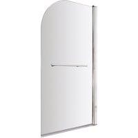 Balterley 6mm Glass Reversible Shower Bath Screen with Towel Rail 1430 x 790mm in Silver