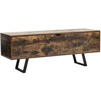 Industrial Style Wooden Flip Top Storage Bench Storage Cabinet