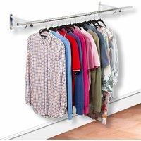 House of Home Clothes Rail Wall Mounted Garment Hanging Wardrobe Rack Storage 5ft Length in Silver