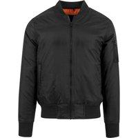 Build Your Brand Men's Contrast Bomber Jacket in Black | Size: Small