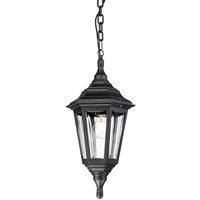 Netlighting Kinsale 1 Light Outdoor Coastal Ceiling Chain Lantern Black IP43 E27
