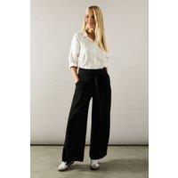Petite Self Belted Wide Leg Trouser