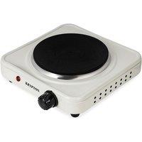 Krypton 1000W Single Hot Plate for Table Top Cooking Cast Iron Heating Plate Adjustable Temperature in White