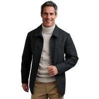 Aldon Men's Wool Blend Coat Hip-Length Jacket with Zip Fastening in Charcoal | Size: 3XL