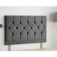 Somnior Ziggy Plush Velvet 32 Upholstered Divan Bed Headboard in Dark Grey | Size: Small Single