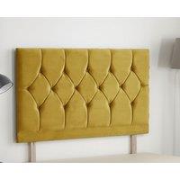 Somnior Ziggy Plush Velvet 32 Upholstered Divan Bed Headboard in Yellow | Size: Super King