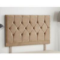 Somnior Ziggy Plush Velvet 32 Upholstered Divan Bed Headboard in Beige | Size: Small Single