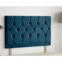Somnior Ziggy Plush Velvet 32 Upholstered Divan Bed Headboard in Navy | Size: Small Single