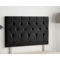 Somnior Ziggy Plush Velvet 32 Upholstered Divan Bed Headboard in Black | Size: Super King