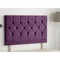 Somnior Ziggy Plush Velvet 32 Upholstered Divan Bed Headboard in Purple | Size: Super King
