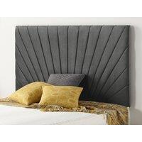 Somnior Platinum Tweed Fabric 32 Upholstered Divan Bed Headboard in Charcoal | Size: Super King