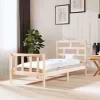 Berkfield Home Bed Frame Solid Wood Pine 100x200 cm in Brown