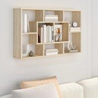 Berkfield Home Wall Shelf Sonoma Oak 85x16x52.5 cm Engineered Wood in Brown