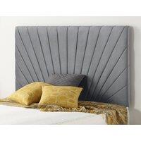 Somnior Platinum Plush Velvet 32 Upholstered Divan Bed Headboard in Dark Grey | Size: Super King