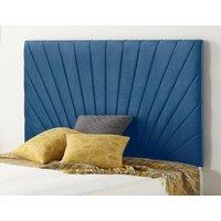Somnior Platinum Plush Velvet 32 Upholstered Divan Bed Headboard in Navy | Size: Super King