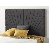 Somnior Platinum Plush Velvet 32 Upholstered Divan Bed Headboard in Black | Size: Super King