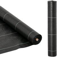 OUTSUNNY Weed Barrier Fabric Durable Convenient Design Weed Block Mat in Black
