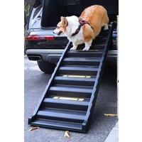 Folding Portable Dog Pet Staircase with Black Non-Slip Ramp