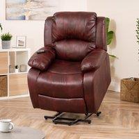 Artemis Home Northfield Dual Motor Massage Heat Riser Recliner Chair in Burgundy