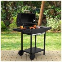 Outdoor Garden Charcoal BBQ Grill with Side Table