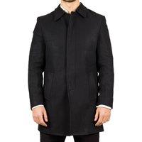 TruClothing Men's Classic Collar Wool Blend Overcoat Classic Trench Coat Winter Jacket in Black | Size: XL