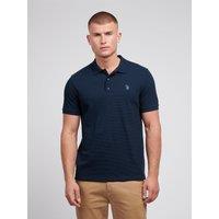 U.S. POLO ASSN. Men's Collar Interest Textured Polo Shirt in Dark Navy | Size: 2XL