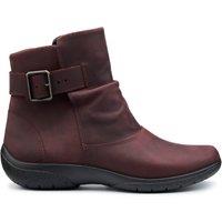Hotter Women's Extra Wide 'Rumour' Biker Boots in Maroon | Size: 4.5