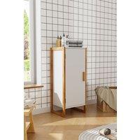 Single-door Freestanding Bamboo Frame Bathroom Storage Cabinet