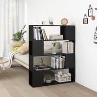 Berkfield Home Book Cabinet Room Divider Black 100x24x124 cm | Size: 100 x 24 x 124 cm