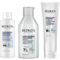 Redken Acidic Bonding Concentrate Intensive Pre-Treatment, Shampoo & 5-Minute Liquid Hair Mask Bundle in Clear