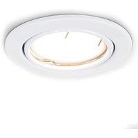 ValueLights Downlight Tiltable Fire Rated Ceiling Light Fitting 10 Pack With Cool White Bulbs