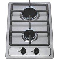 SIA 30cm Domino Gas Hob In Stainless Steel | LPG Kit & Cast Iron Stands - SSG302SS in Silver