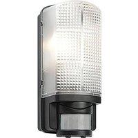 Netlighting Motion 1 Light Outdoor PIR Wall Light Frosted Black IP44 E27