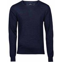 TEE JAYS Men's Knitted V Neck Sweater in Navy | Size: 3XL
