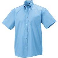 Russell Men's Collection Short Sleeve Ultimate Non-Iron Shirt in Light Blue | Size: 19 inches