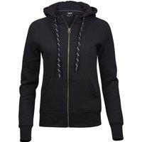 TEE JAYS Women's Fashion Zip Hoodie in Black | Size: Large