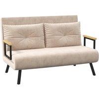 HOMCOM Click Clack Bed Settee for Living Room, Guest Room in Beige