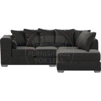 Ella Boxed Arm Plush Velvet 3 to 4 Seater L Shaped Corner Sofa Gold Right Hand Facing