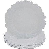Orsina 33cm Set of 4 White Finish Reef Charger Plate Set, versatile Dinnerware Set Charger Plates for all Ocassions